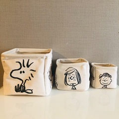 スヌーピー 収納ボックス 3個セットの画像