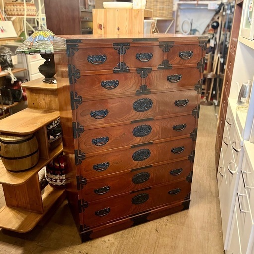 和　収納　タンス　整理タンス　民藝家具　美品 インテリア　アンティークビンテージ 武蔵小山店】 和箪笥 7段 10杯 和タンス 民芸家具 アンティーク家具
