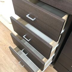 ★リユースのサカイ春日部店★KJ11137  チェスト ダークブラウン H114×W48×D41 クリーニング済みの画像
