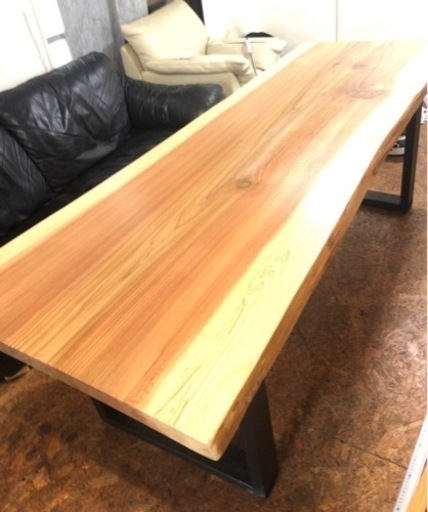 新品 完成品 一枚板ダイニングテーブル 205cmサイズ ウレタン塗装 場所によりお届け可☆