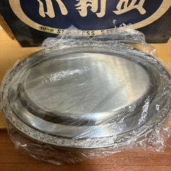 GY0801 唐草模様入ニュー小判皿 ステンレス製　18-8 5枚セットの画像