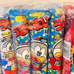 【取引中】うまい棒 30本入り×3種セット「たこ焼味」「チーズ味」「とんかつソース味」の画像