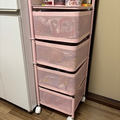 キッチンワゴン ピンクの画像