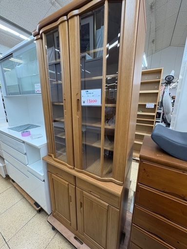 《リユースマン倉敷》木製カップボード ナチュラル キッチン収納