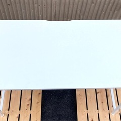 収納付きデスク　ホワイトの画像