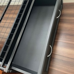 パイプベッド　引き出し収納付きの画像