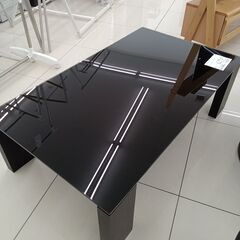 ★リユースのサカイ日立店★HJ7277  ガラステーブル ブラック H37×D70×W120 クリーニング済み の画像
