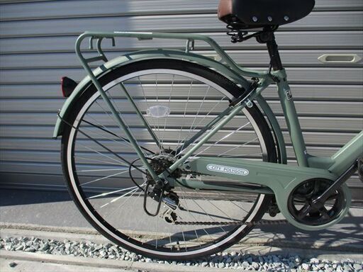 中古LEDオートライト女の子自転車22インチ★カゴ新品★グリーン※配達地域限定★ lovell_248113