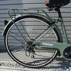 E401★限定特価★ 中古自転車 【27インチ　グリーン　シティ　6段　LEDオートライト 】の画像