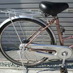 E404　★限定特価★ 中古自転車 【　24インチ　ママチャリ　ピンク　 】の画像