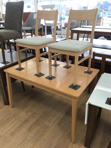 ★リユースのサカイ春日部店★KJ11138 ニトリ 2人用ダイニングセット ナチュラル H71×W120×D78 クリーニング済み