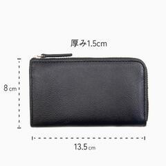 マルチウォレット　財布　コンパクト　ブラック　ビジネスレザーファクトリーの画像