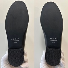 リーガルソフトローファーリッポンビジネスシューズ婦人靴ドレスシューズくつクツレディース女性用ブラック黒色REGALコインローファーの画像