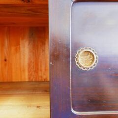 557＞　昭和レトロ　アンティーク　茶タンスの画像