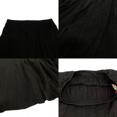 マックスマーラ MAX MARA ロングスカート ニットプリーツ ラメ ボトムス ブラックの画像