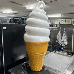 6294【割れなし黄ばみなし程度良好】業務用ソフトクリームライト昭和レトロ 高さ約95㎝ ディスプレイアイスクリームランプ 照明 あんどんの画像
