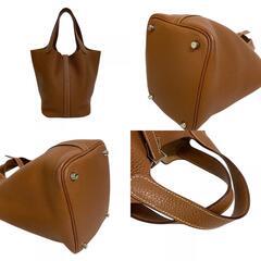 エルメス HERMES ハンドバッグ ピコタンロックPM ゴールド金具 □O ブラウンの画像
