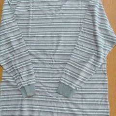 コンバースCONVERSE  メンズ長袖Tシャツ　未使用　サイズL　グレー系ボーダー　綿100%の画像