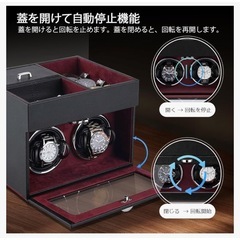 新品　ワインディングマシーン 2本巻き ウォッチワインダー 自動巻き時計 ブラックの画像