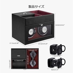 新品　ワインディングマシーン 2本巻き ウォッチワインダー 自動巻き時計 ブラックの画像