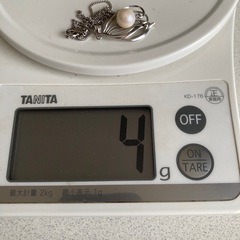 silver925 パール付ネックレス　オープンペンダント ネックレス　刻印ありの画像