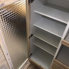 【ジャングルジャングル広陵店】家具　レンジボード　ナチュラル＆ホワイト　☆ジモティー特別価格☆の画像