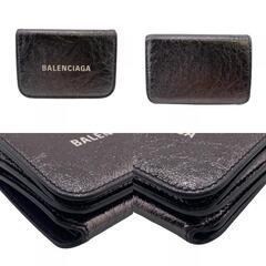 バレンシアガ BALENCIAGA 三つ折り財布 コンパクトウォレット ブラックの画像