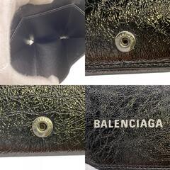 バレンシアガ BALENCIAGA 三つ折り財布 コンパクトウォレット ブラックの画像