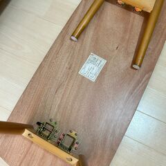 【折りたたみ可能✨】木製テーブル 幅95cm×奥行40cm ブラウンの画像