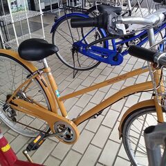★リユースのサカイつくば店★TK6027  軽快自転車 ２７インチ オレンジ クリーニング済み 【リユースのサカイつくば店】の画像