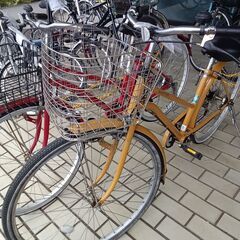 ★リユースのサカイつくば店★TK6027  軽快自転車 ２７インチ オレンジ クリーニング済み 【リユースのサカイつくば店】の画像
