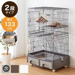 猫の二階建てケージの画像