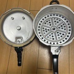 圧力鍋 シルバー 約22cm 安全弁付きの画像
