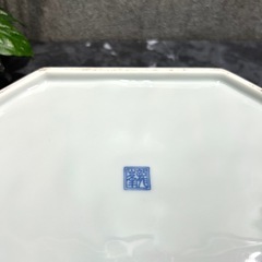 峯龍窯　染め付け大皿　取手付き　33㎝ x  24㎝の画像