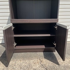 中古 レンジボード キッチンボード ブラウンの画像
