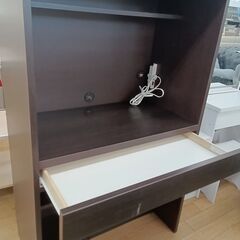 ★リユースのサカイつくば店★TK6033 ニトリ デスク ダークブラウン H180×D43×W80 クリーニング済みの画像
