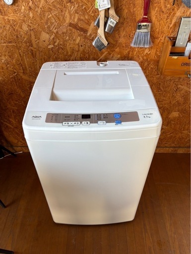 H0104 AQUA 4.5kg  縦型洗濯機　2015年　ゴミフィルター1つ欠品