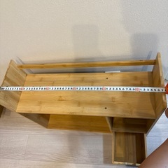 卓上ラック　竹製　引き出し付き　①の画像