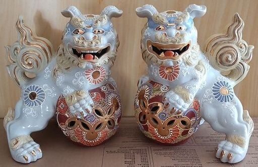 中国　古銅宣徳銅　玉乗り獅子　親子　鈴　置物　M　R7409 中国 古銅宣徳銅 玉乗り獅子 親子 鈴 置物 M R7409の通販 by