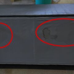 △ 3人掛けソファー  ソファ 3人掛け 高さ 69.5cm 幅 142.5cm 奥行 62cm 座面高 36cm 汚れ破れあり 現状渡しの画像