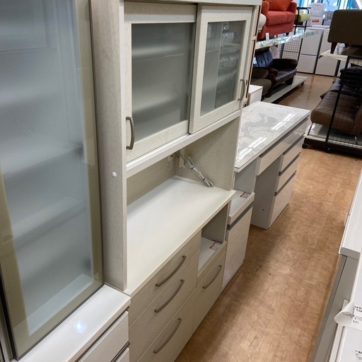 ニトリ　レンジボード　2枚スライド扉　ホワイト