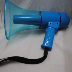 [1437] 拡声器 メガホン 青色 防水 乾電池式の画像