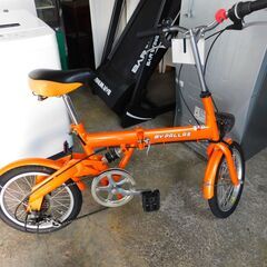 【JM683】 折りたたみ自転車 16インチ 6段変速 オレンジ 折り畳み自転車 の画像