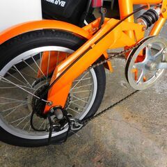 【JM683】 折りたたみ自転車 16インチ 6段変速 オレンジ 折り畳み自転車 の画像