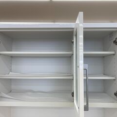 ★ジモティ割引あり★【リユースのサカイ野々市店】食器棚　白　W(幅)90×D(奥行き)51×H(高さ)193㎝ ※クリーニング済みの画像