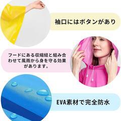 【新品•未使用】フード付きピンクレインコートの画像
