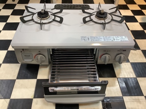 【リサイクルサービス八光】2021年製　Rinnai　プロパンガスコンロ　片面焼きグリル　 右強火力 　KG35NGRR/LP