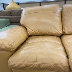 2人掛けソファー　キャメル　程度Bの画像