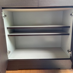 ダークブラウン木製キャビネット (さくらたび) 光善寺のミラー