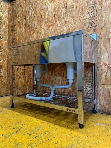 a(7404) アズマ 業務用 ステンレス 2槽シンク W1000D450H800BG90 2槽